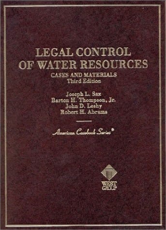 Legal Control of Water Resources: Cases and Materials (American Casebook)