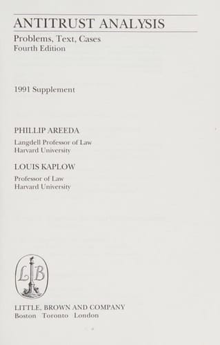 Supplement Antitrust '91