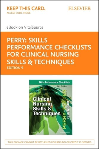 Skills Performance Checklists for Clinical Nursing Skills & Techniques - Elsevier E-book on VitalSource (Retail Access Card)