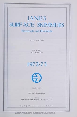 Jane's Surface Skimmers Hovercraft and Hydrofoils 1972-73