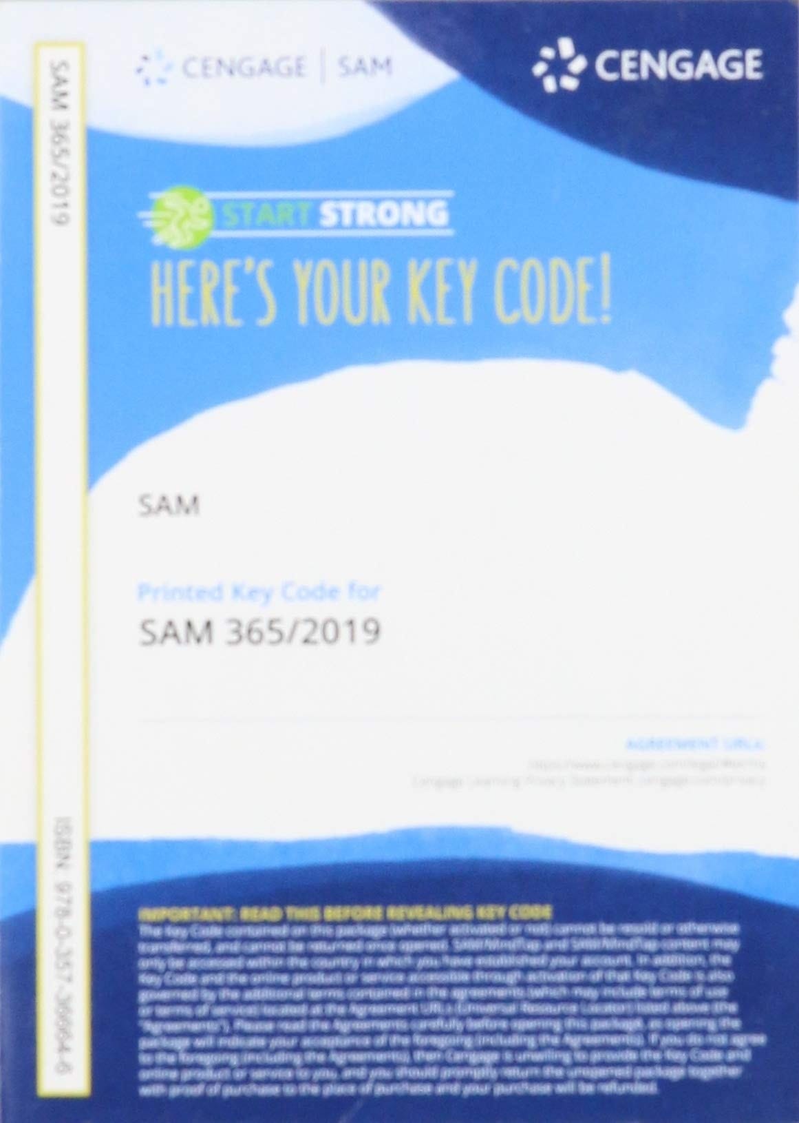 SAM 365 & 2019 Assessments, Training and Projects Printed Access Card with Access to eBook, 1 term
