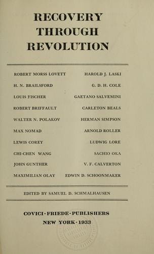 Recovery Through Revolution by Robert Morss Lovett, and Others