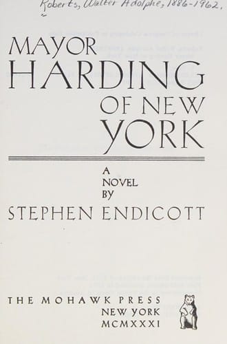 Mayor Harding of New York: A Novel