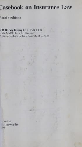 Casebook on Insurance Law