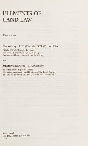 Elements of Land Law