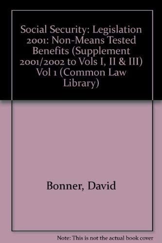 Social Security Legislation 2001 Supplement 2001/2002