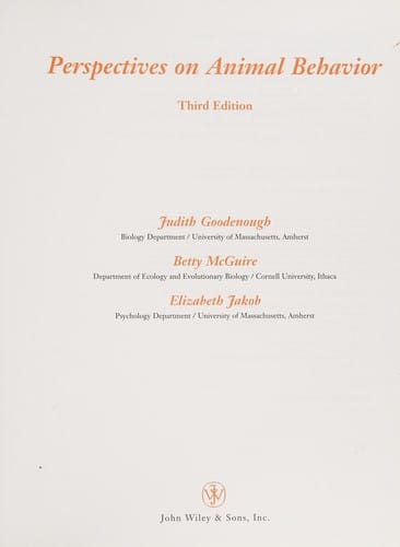 Perspectives on animal behavior