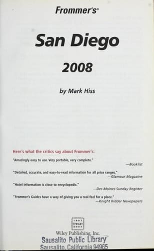 Frommer's San Diego 2008