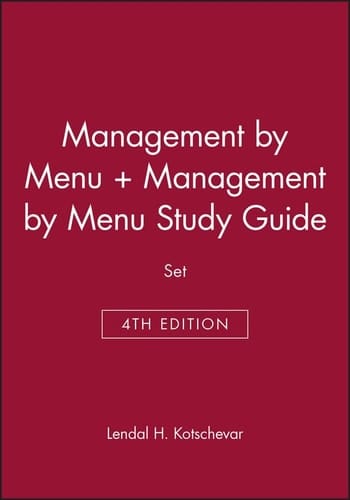 Management by Menu, 4th Edition + Management by Menu SG SET