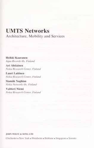UMTS Networks: Architecture, Mobility and Services