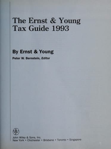 The Ernst and Young Tax Guide, 1993
