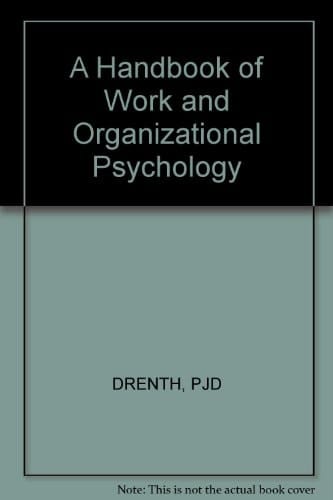 Handbook of Work and Organizational Psychology 1