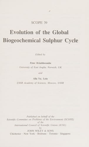 Evolution of the Global Biogeochemical Sulphur Cycle
