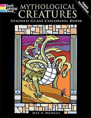 Mythological Creatures Stained Glass Coloring Book