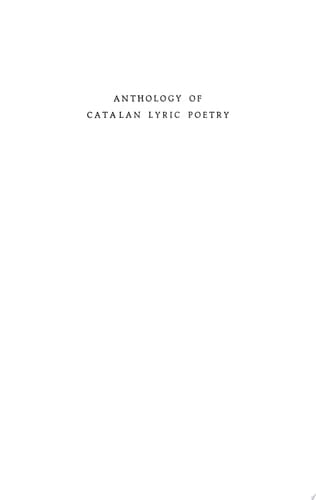Anthology of Catalan Lyric Poetry