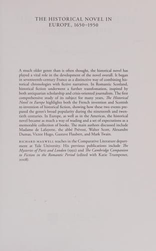 The Historical Novel in Europe, 1650–1950