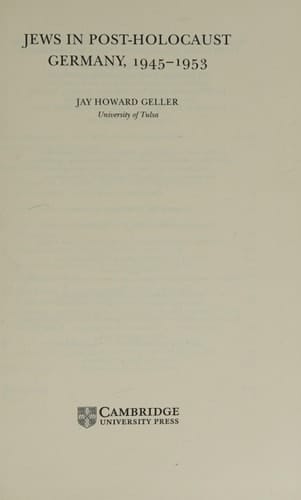 Jews in Post-Holocaust Germany, 1945-1953
