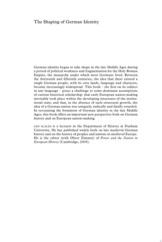 The Shaping of German Identity Authority and Crisis, 1245-1414
