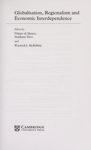 Globalisation, Regionalism and Economic Interdependence