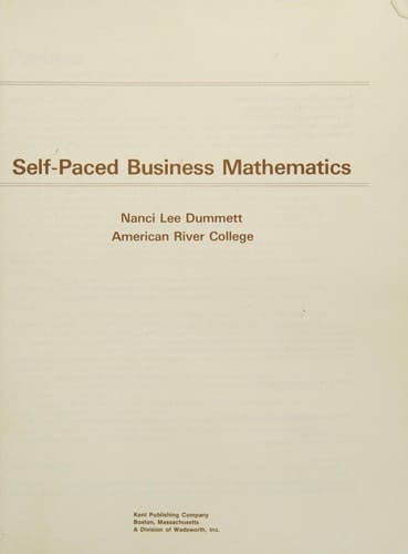 Self-paced business mathematics