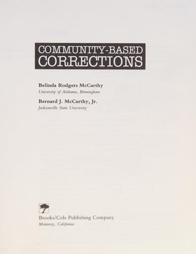 Community-based Corrections