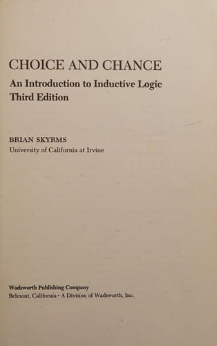 Choice and Chance: An Introduction to Inductive Logic