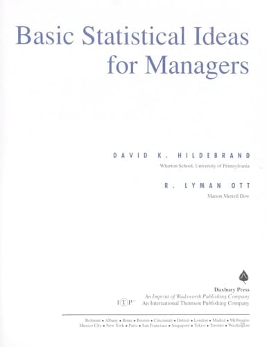 Basic Statistical Ideas for Managers