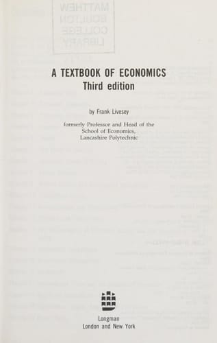 A Textbook of Economics