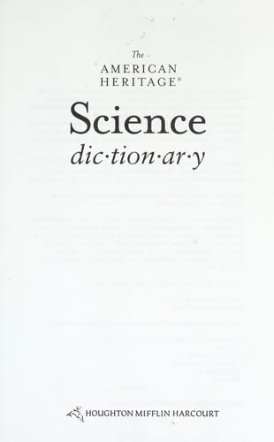 The American heritage science dictionary