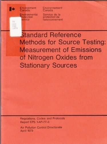 Standard Reference Methods for Source Testing Measurement of Emissions of Nitrogen Oxides from Stationary Sources