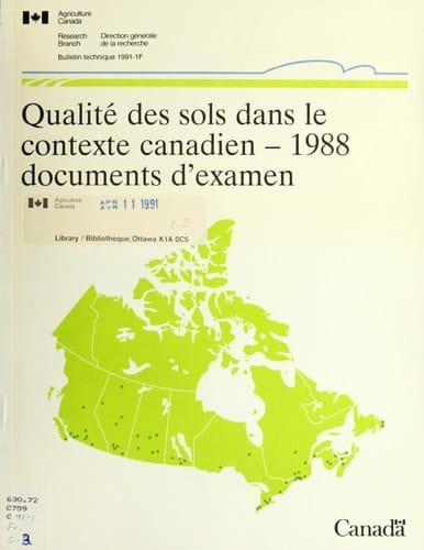 Qualité des sols dans le contexte canadien