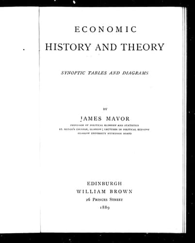 Economic history and theory: synoptic tables and diagrams