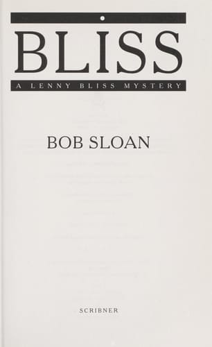 Bliss A Lenny Bliss Mystery