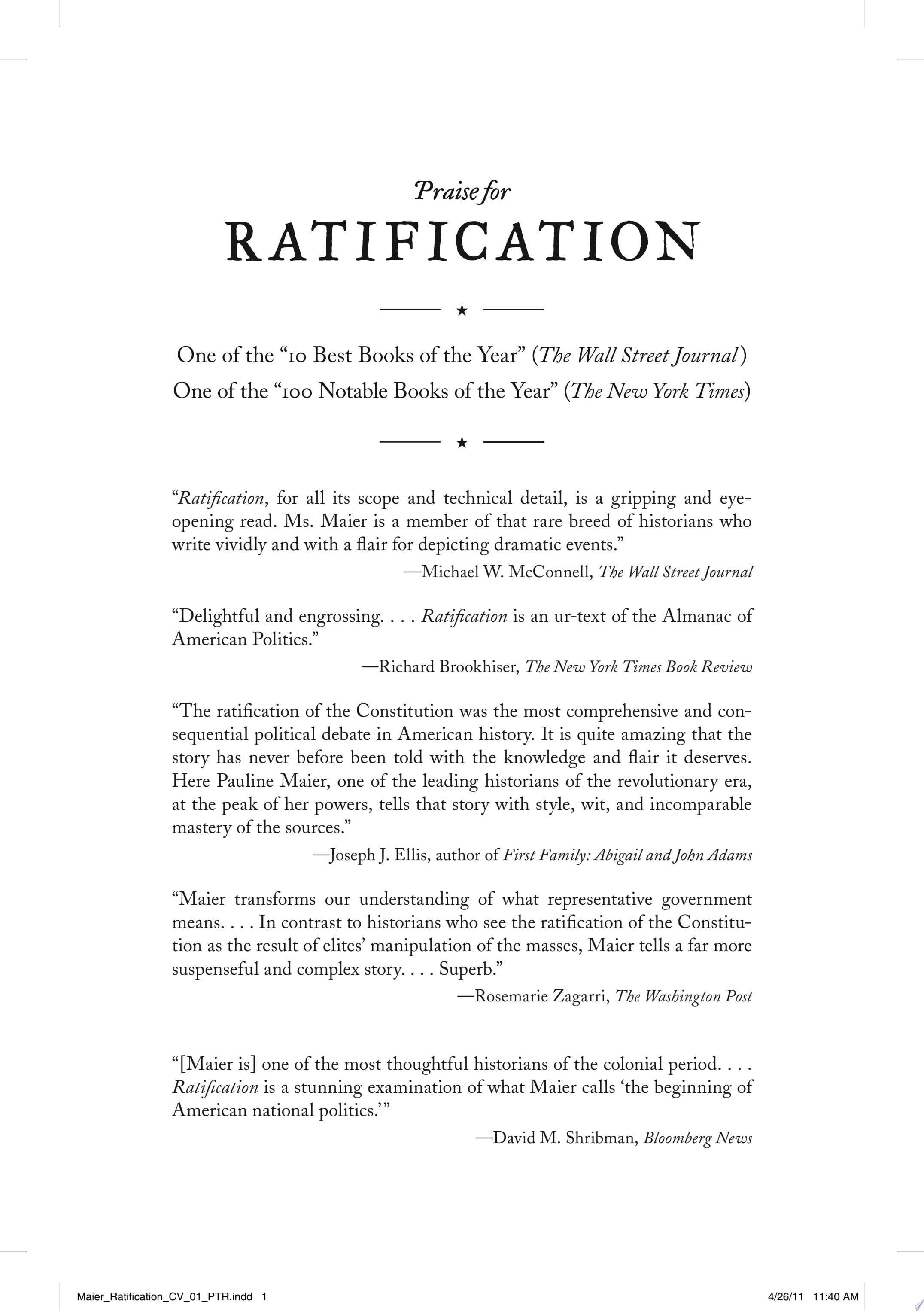 Ratification The People Debate the Constitution, 1787-1788