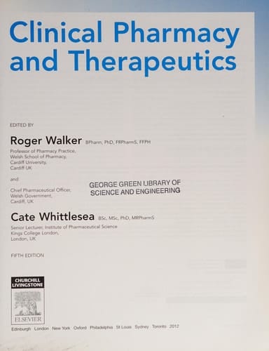 Clinical Pharmacy and Therapeutics