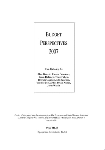 Budget Perspectives 2007