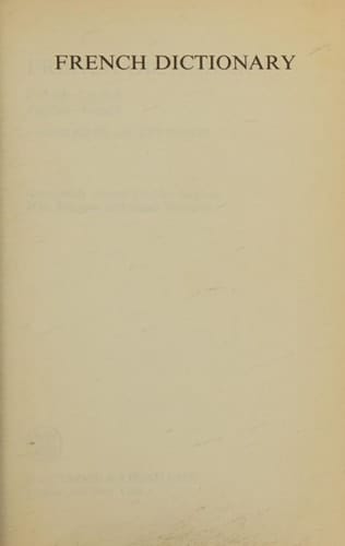 French Dictionary French-English, English-French