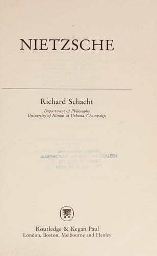 Nietzsche (Arguments of the Philosophers)