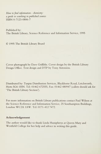 How to Find information -- Chemistry: A Guide To Searching in Published Sources (How to Find Series)