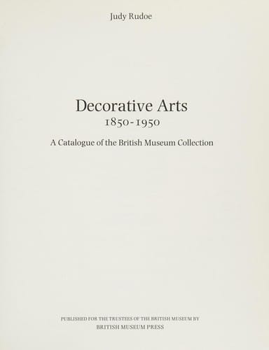 Decorative Arts, 1850-1950 (Scholarly)