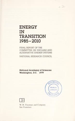 Energy in Transition 1981 Calenda