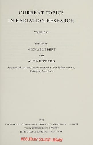 Current Topics in Radiation Research