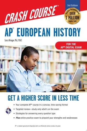 AP® European History Crash Course, For the New 2020 Exam, Book + Online