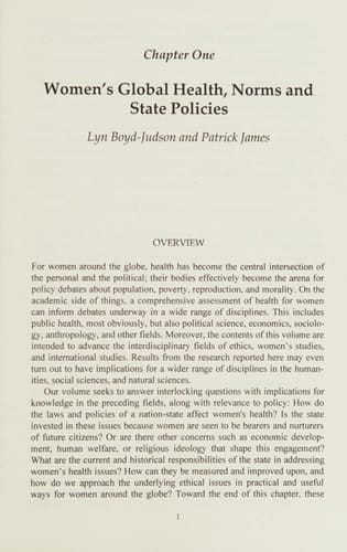 Women's Global Health Norms and State Policies