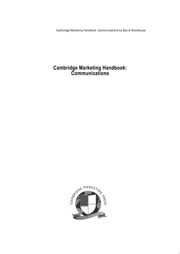 Cambridge Marketing Handbook: Communications