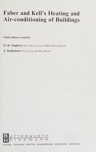 Faber and Kell's Heating and Air-conditioning of Buildings