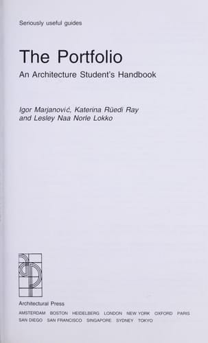 The Portfolio An Architecture Student's Handbook