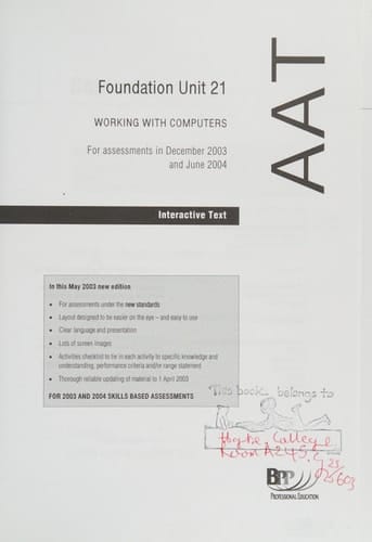 Aat Foundation Unit 21 Working with Computers