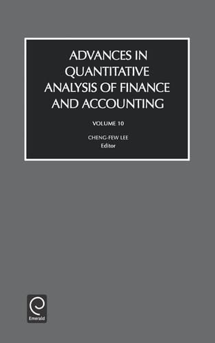 Advances in Quantitive Analysis of Finance and Accounting