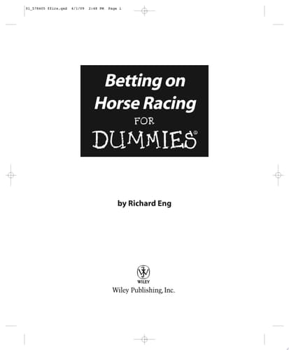 Betting on Horse Racing For Dummies
